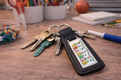 PU & Metal Rectangle Keyring – Custom Printed Sublimation Keychain