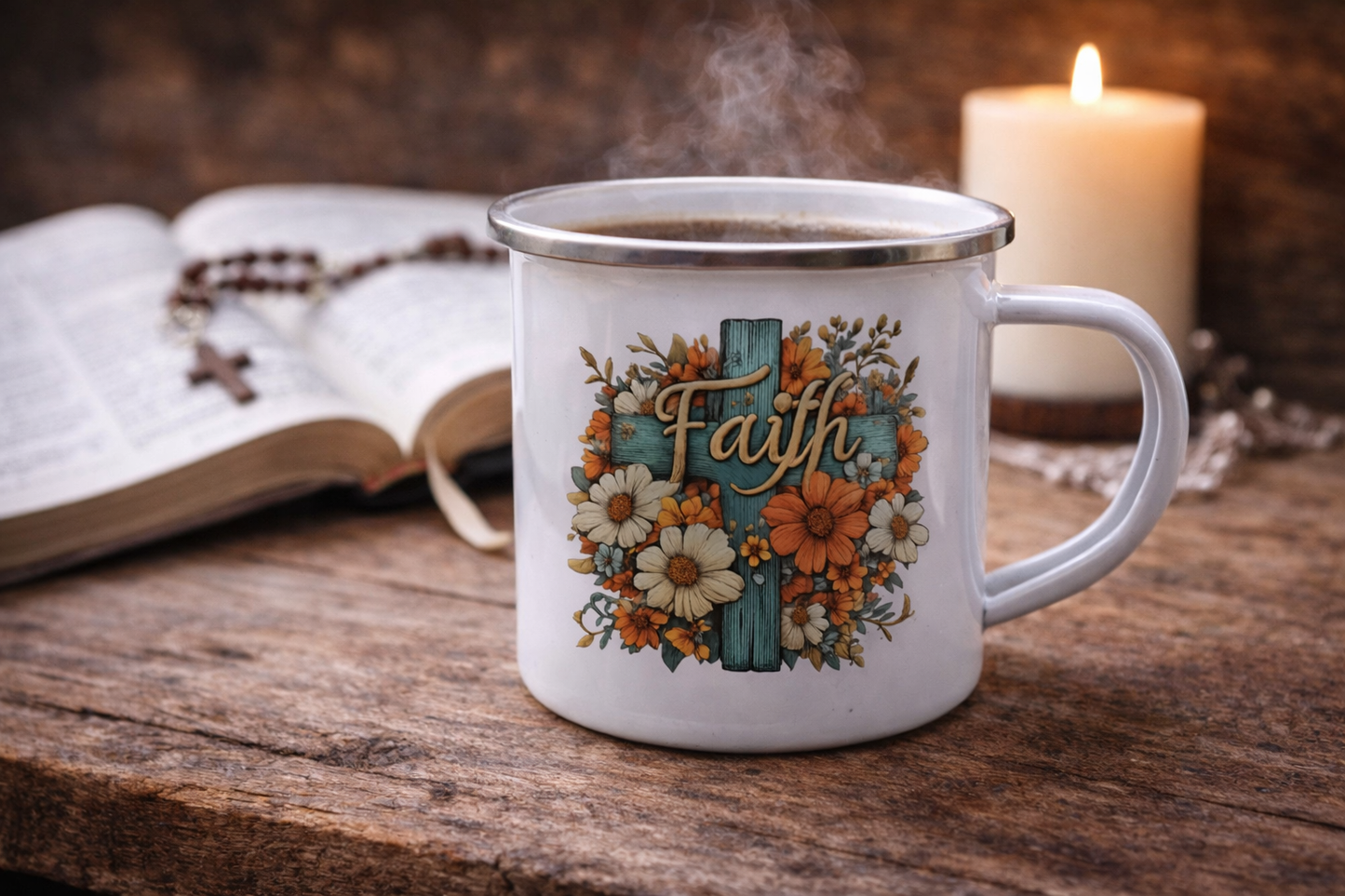 Custom Printed Enamel Mug – Personalised Sublimation Camping Mug