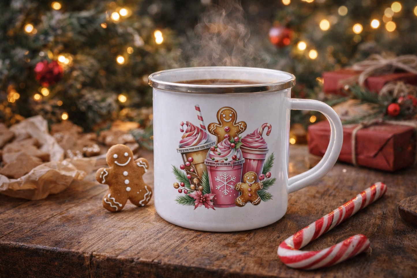 Custom Printed Enamel Mug – Personalised Sublimation Camping Mug
