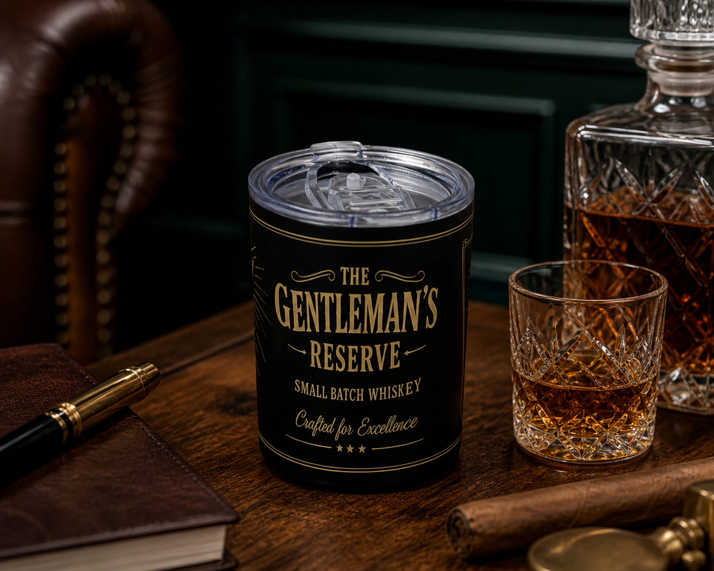 Custom Printed Whiskey Tumbler – 12oz Stainless Steel