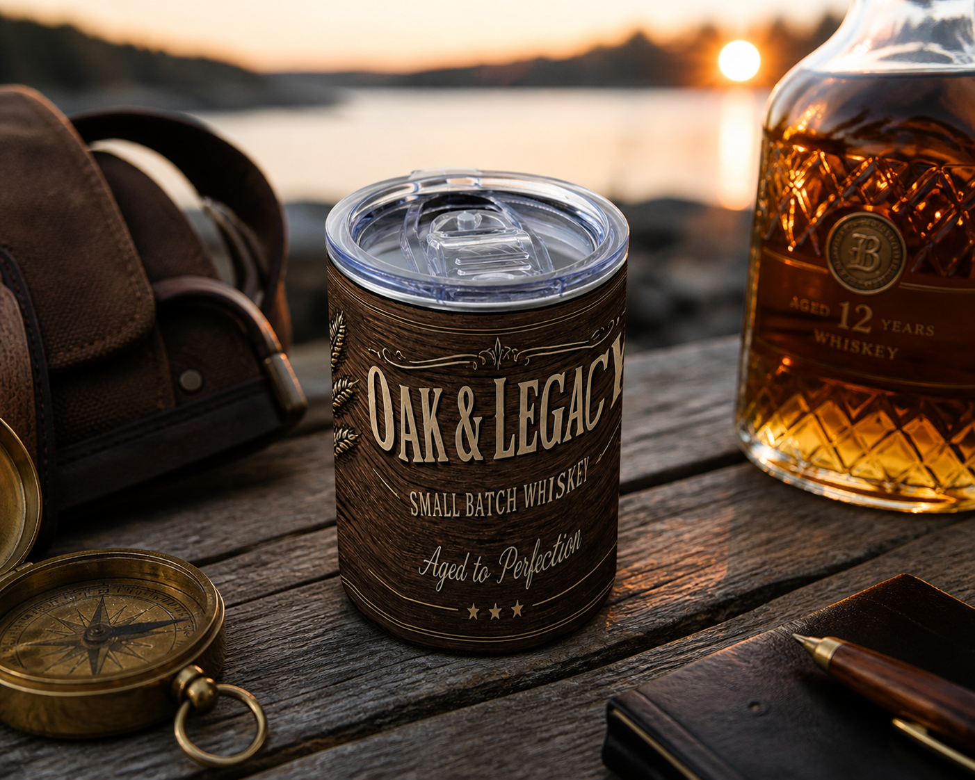 Custom Printed Whiskey Tumbler – 12oz Stainless Steel