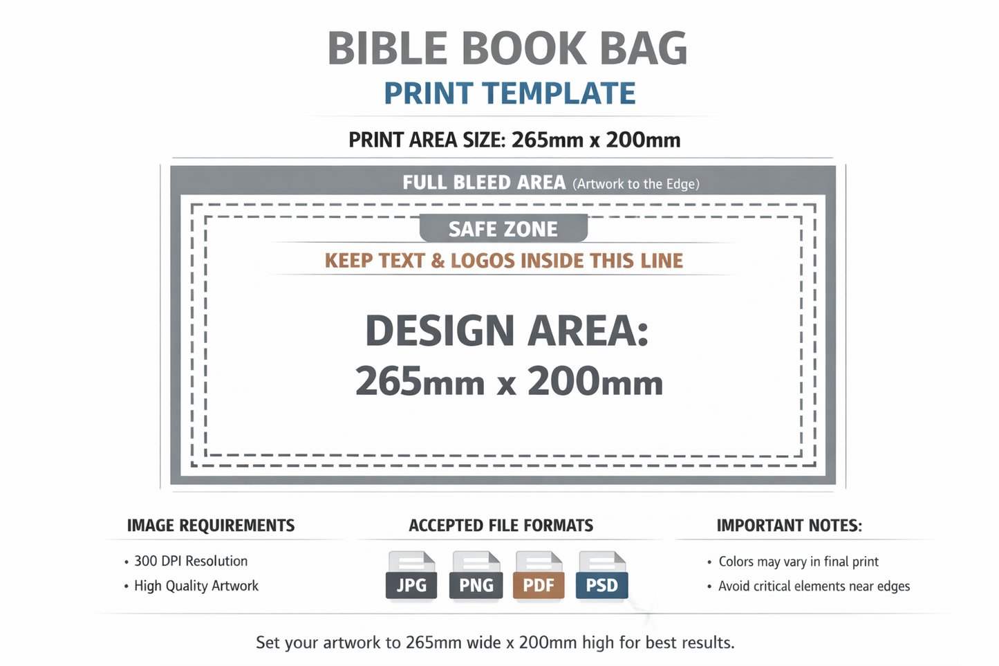 Black Polyester Bible Bag – Custom Printed Personalised Cover