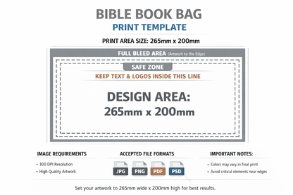 Black Polyester Bible Bag – Custom Printed Personalised Cover