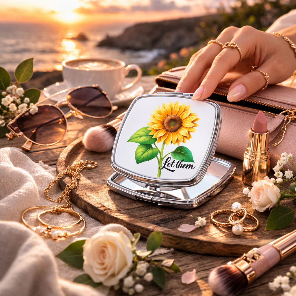 Square Compact Mirror – Custom Printed Personalised Pocket Mirror