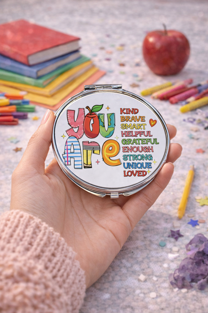 Round Compact Mirror – Custom Printed Personalised Pocket Mirror