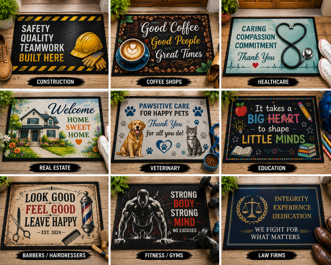 Custom Printed Doormat (600x400mm) | Personalised Welcome Mat | Indoor/Outdoor Entry Mat