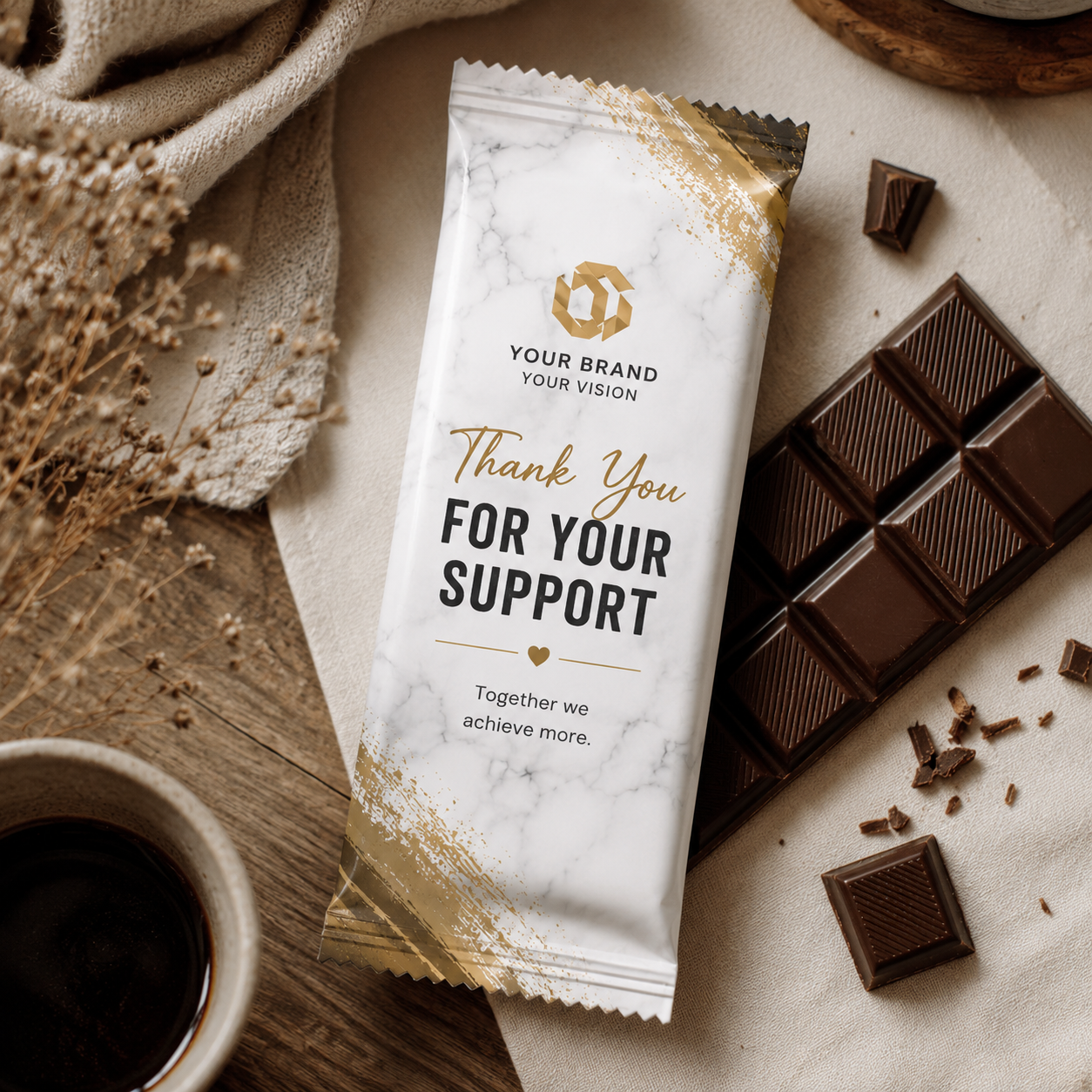 Personalised 80g Chocolate Slab with Custom Wrapper – Sweet Branded Gift