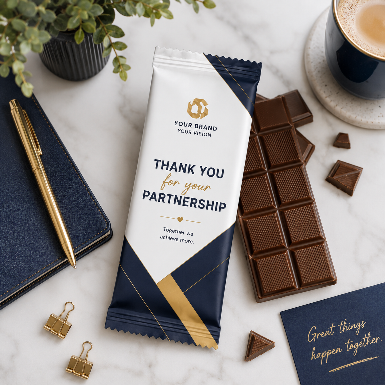 Personalised 80g Chocolate Slab with Custom Wrapper – Sweet Branded Gift