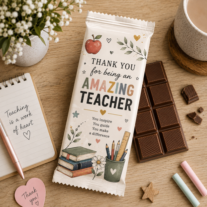 Personalised 80g Chocolate Slab with Custom Wrapper – Sweet Branded Gift