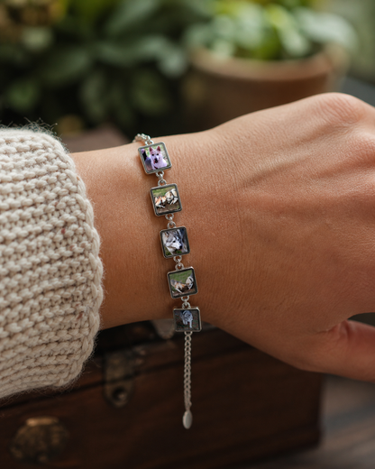 Custom Photo Bracelet | Personalised Stainless Steel Charm Bracelet | Memory Jewellery Gift