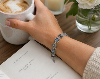 Custom Photo Bracelet | Personalised Stainless Steel Charm Bracelet | Memory Jewellery Gift