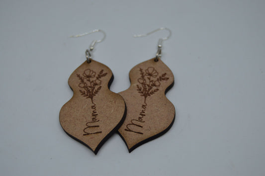 Earrings - Mom floral shaped