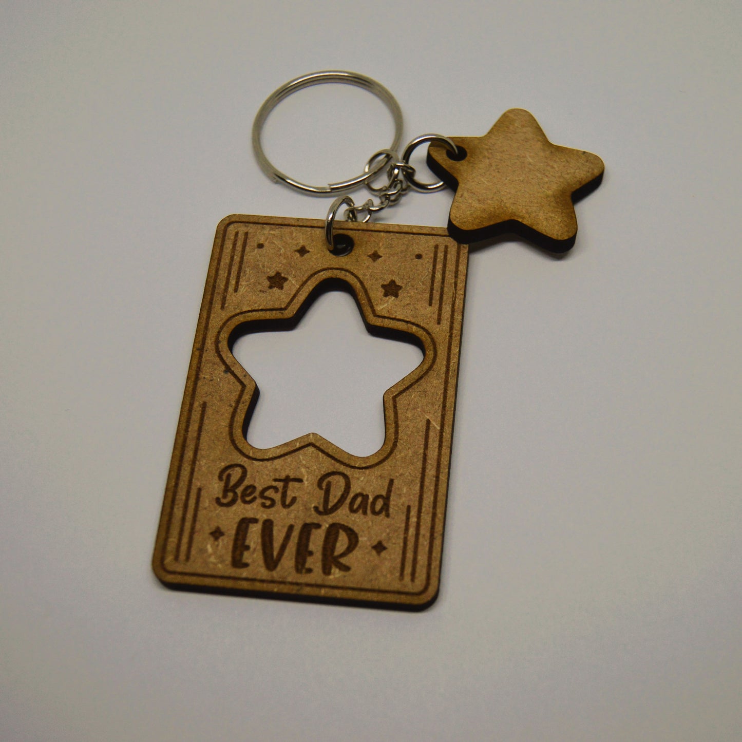 Father's Day Keyring with Charm - Best Dad Ever