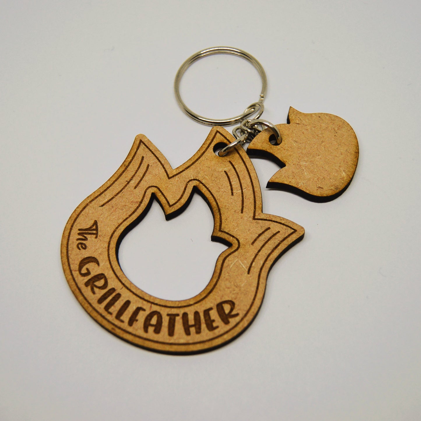 Father's Day Keyring with Charm - The Grillfather