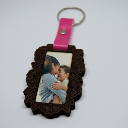 Mothers Day Photo Frame keyring with Faux leather strap 8