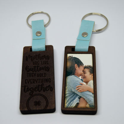 Mothers Day Photo Frame keyring with Faux leather strap 6