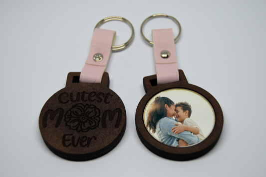 Mothers Day Photo Frame keyring with Faux leather strap 10