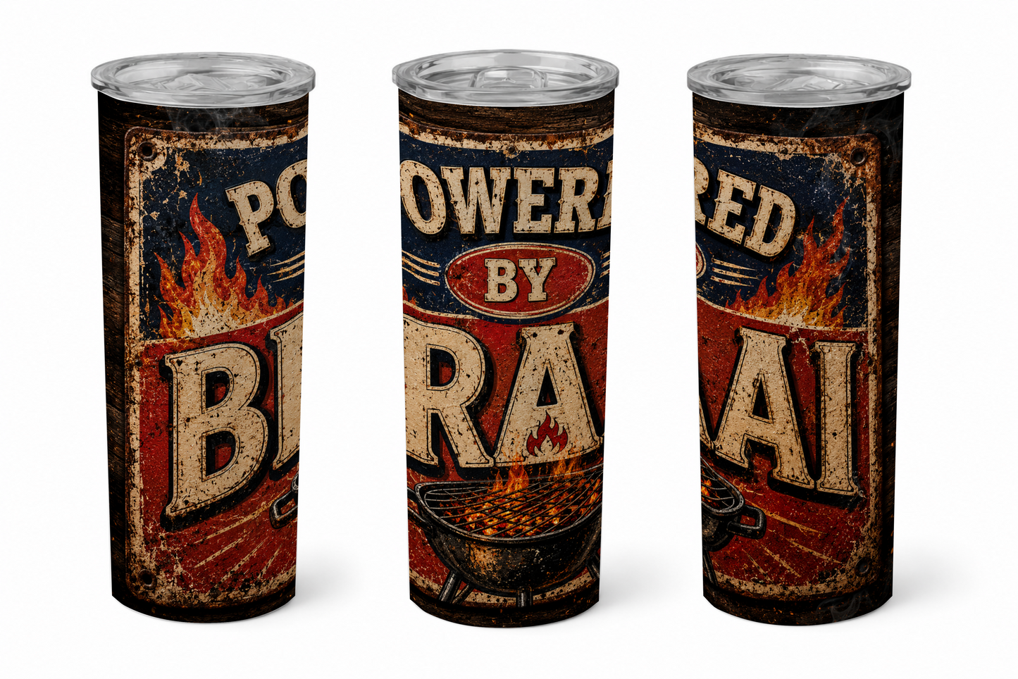 Premium 20oz Straight Tumbler Wrap Design - Powered by Braai