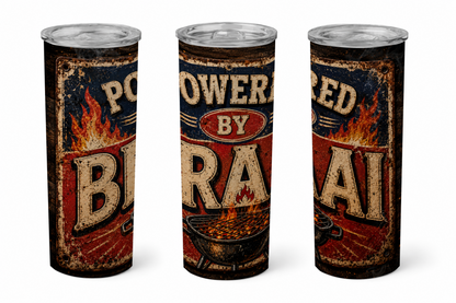 Premium 20oz Straight Tumbler Wrap Design - Powered by Braai