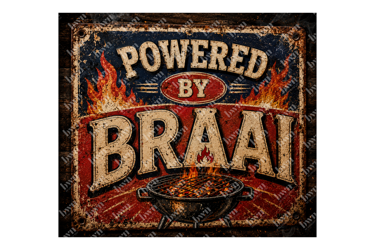 Premium 20oz Straight Tumbler Wrap Design - Powered by Braai