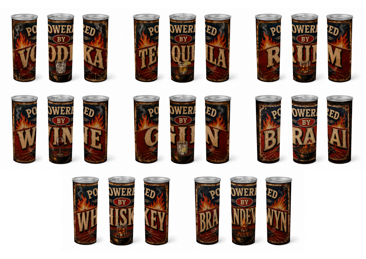 Premium 20oz Straight Tumbler Wrap Design - Powered by Bundle (includes 8 designs)