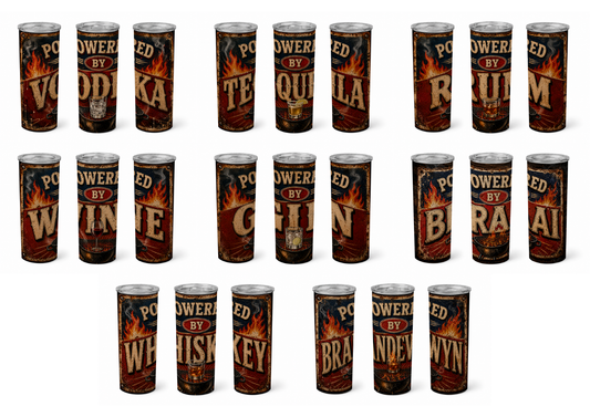 Premium 20oz Straight Tumbler Wrap Design - Powered by Bundle (includes 8 designs)