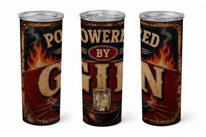 Premium 20oz Straight Tumbler Wrap Design - Powered by Gin
