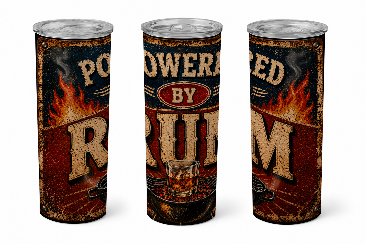 Premium 20oz Straight Tumbler Wrap Design - Powered by Rum