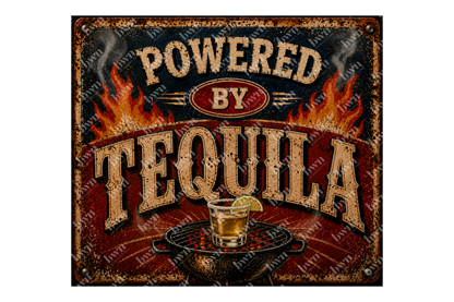 Premium 20oz Straight Tumbler Wrap Design - Powered by Tequila