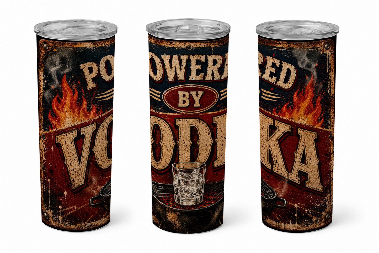 Premium 20oz Straight Tumbler Wrap Design - Powered by Vodka