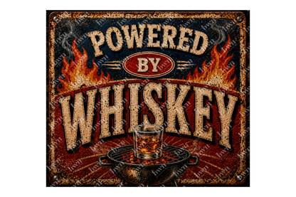 Premium 20oz Straight Tumbler Wrap Design - Powered by Whiskey