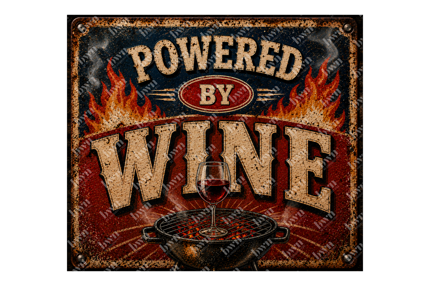 Premium 20oz Straight Tumbler Wrap Design - Powered by Wine