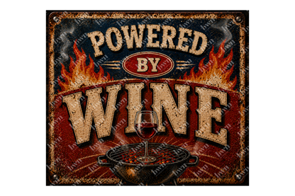 Premium 20oz Straight Tumbler Wrap Design - Powered by Wine