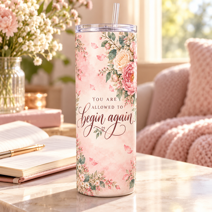 Blush Beginnings 20oz Tumbler – lifestyle view