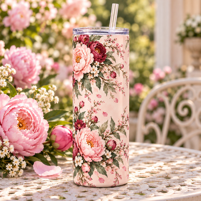 Blush Peony Garden 20oz Tumbler – lifestyle view