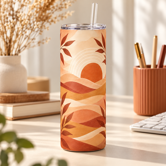 Boho Sunrise 20oz Tumbler – desk view