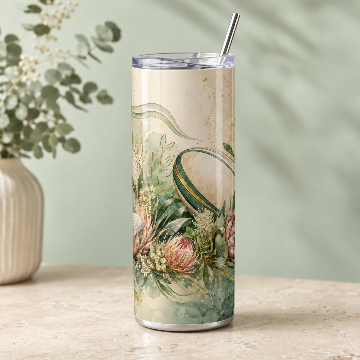Botanical Protea Rugby – 20oz Tumbler product mockup