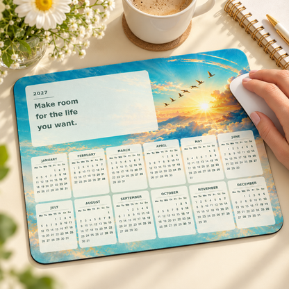 Boundless Possibility 2027 Calendar Mousepad – lifestyle view