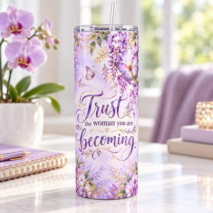 Butterfly Becoming 20oz Tumbler – desk view