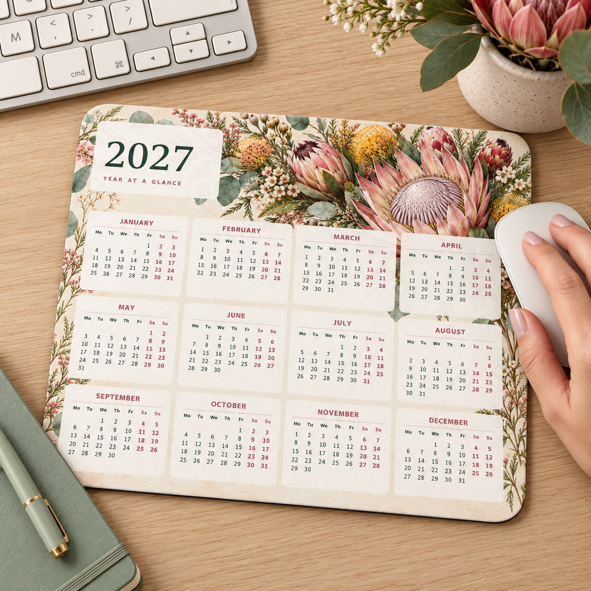 Cape Fynbos 2027 Calendar Mousepad – lifestyle view