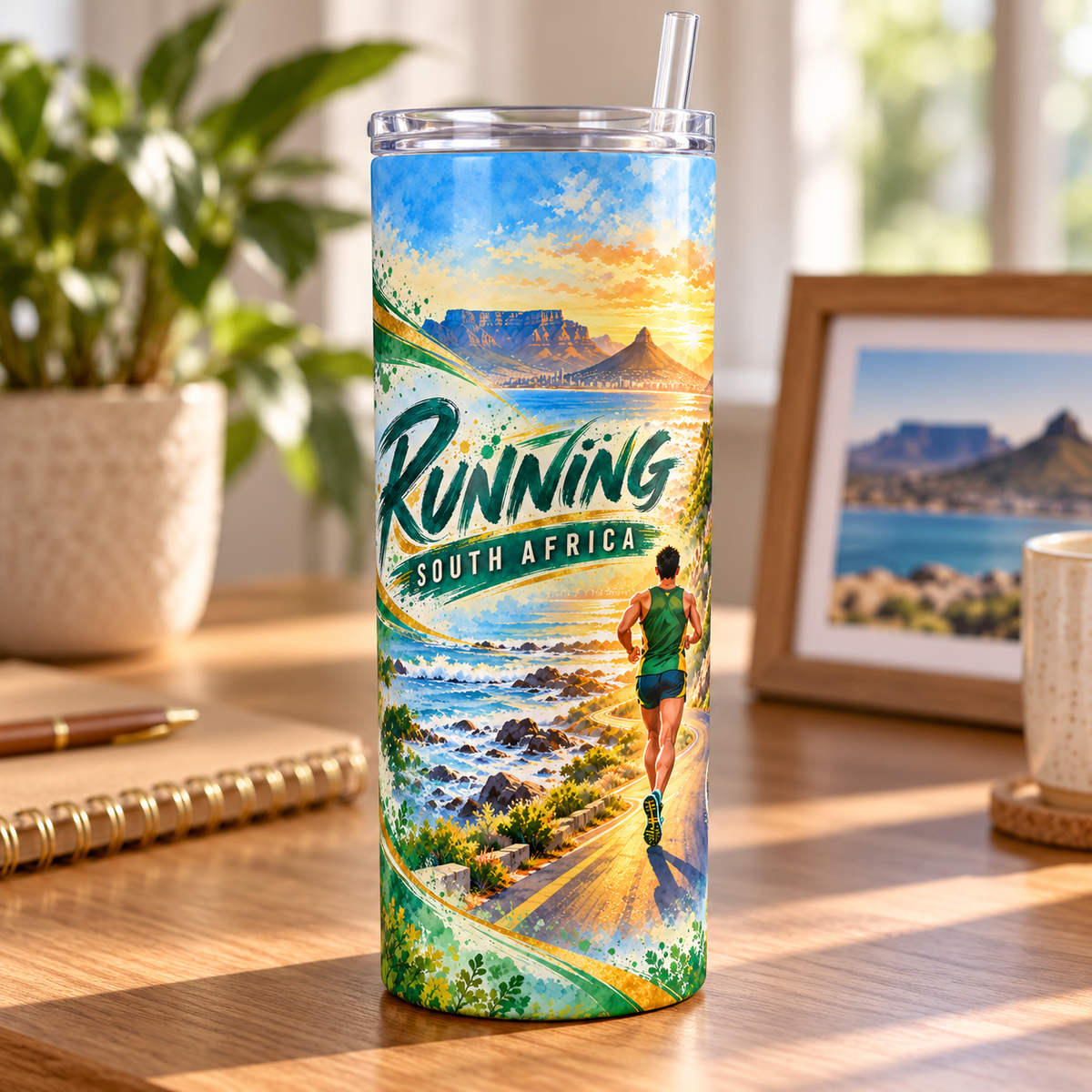 Cape Road Runner 20oz Tumbler – desk view