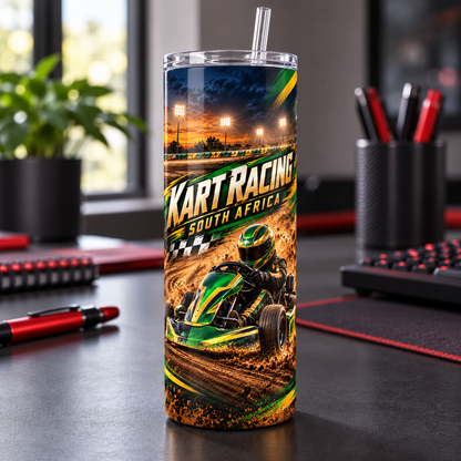 Dirt Kart Racing 20oz Tumbler – desk view