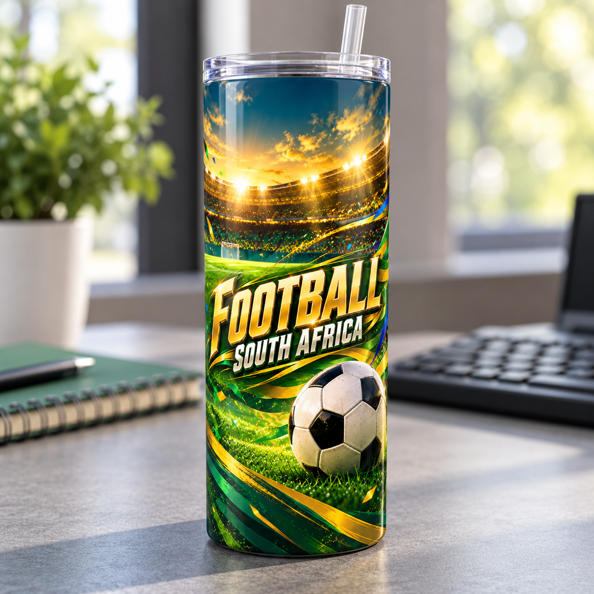 Football Stadium 20oz Tumbler – desk view