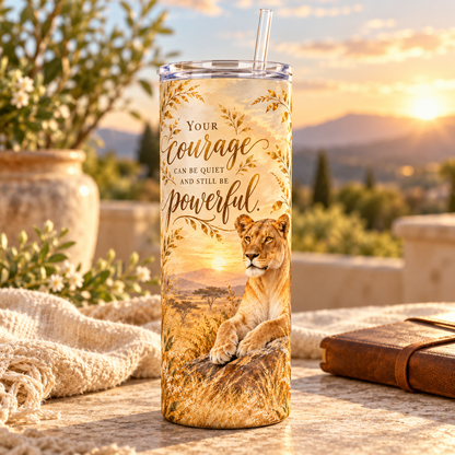 Golden Courage 20oz Tumbler – lifestyle view
