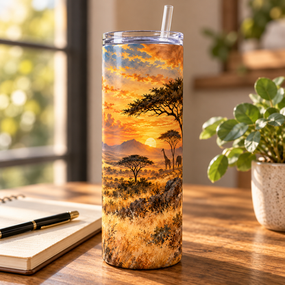 Golden Safari 20oz Tumbler – desk view