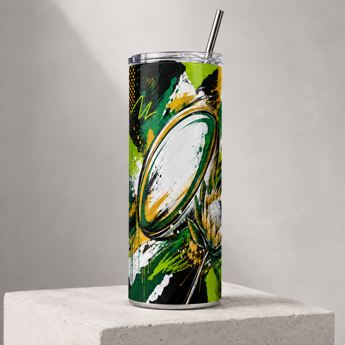 Graffiti Rugby and Protea – 20oz Tumbler product mockup