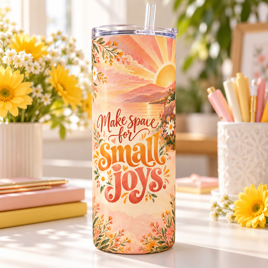 Joyful Sunshine 20oz Tumbler – desk view