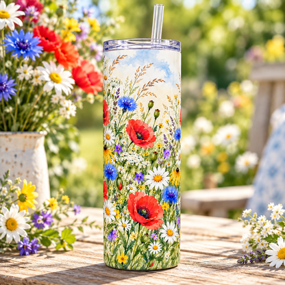 Meadow Wildflowers 20oz Tumbler – lifestyle view