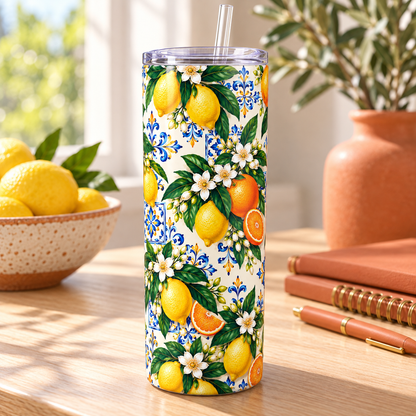 Mediterranean Citrus 20oz Tumbler – desk view