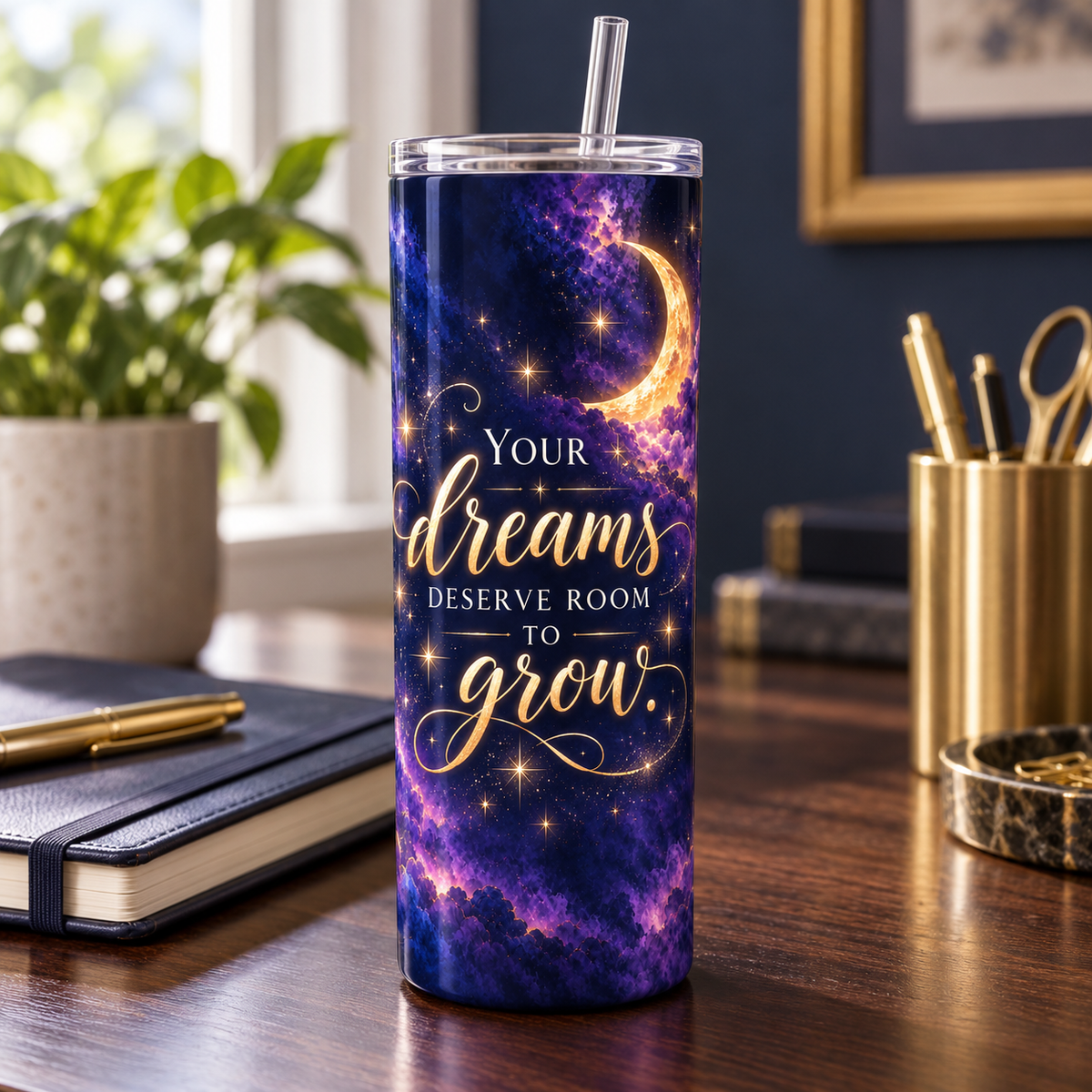 Midnight Dreams 20oz Tumbler – desk view